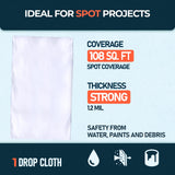 Plastic Drop Cloths – 1 Pack (12 × 9 ft) coverage and thickness guide