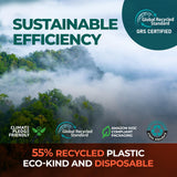 GRS certified plastic dust sheets made with 55 percent recycled plastic