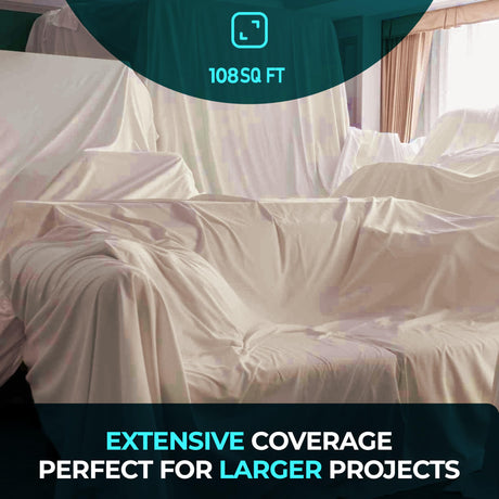 Cotton Dust Sheets - Extra Large (3.6 × 2.7 m) covering furniture and floors
