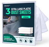 Plastic Dust Sheets – 3 Pack (3.6 × 2.7 m) retail pack with folded sheets