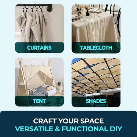 Cotton Dust Sheets - Extra Large (3.6 × 2.7 m) used for curtains, tablecloths, tents and shades