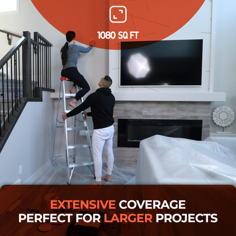 Plastic dust sheets providing 1080 sq ft coverage for larger decorating projects