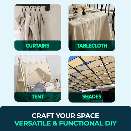 Cotton Dust Sheets - Large (3.6 × 1.3 m) used for curtains, tablecloths, tents and shades