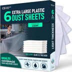 Plastic Dust Sheets - 6 Pack (3.6 × 2.7 m)