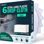 Plastic Drop Cloths - 6 Pack (12 × 9 ft)